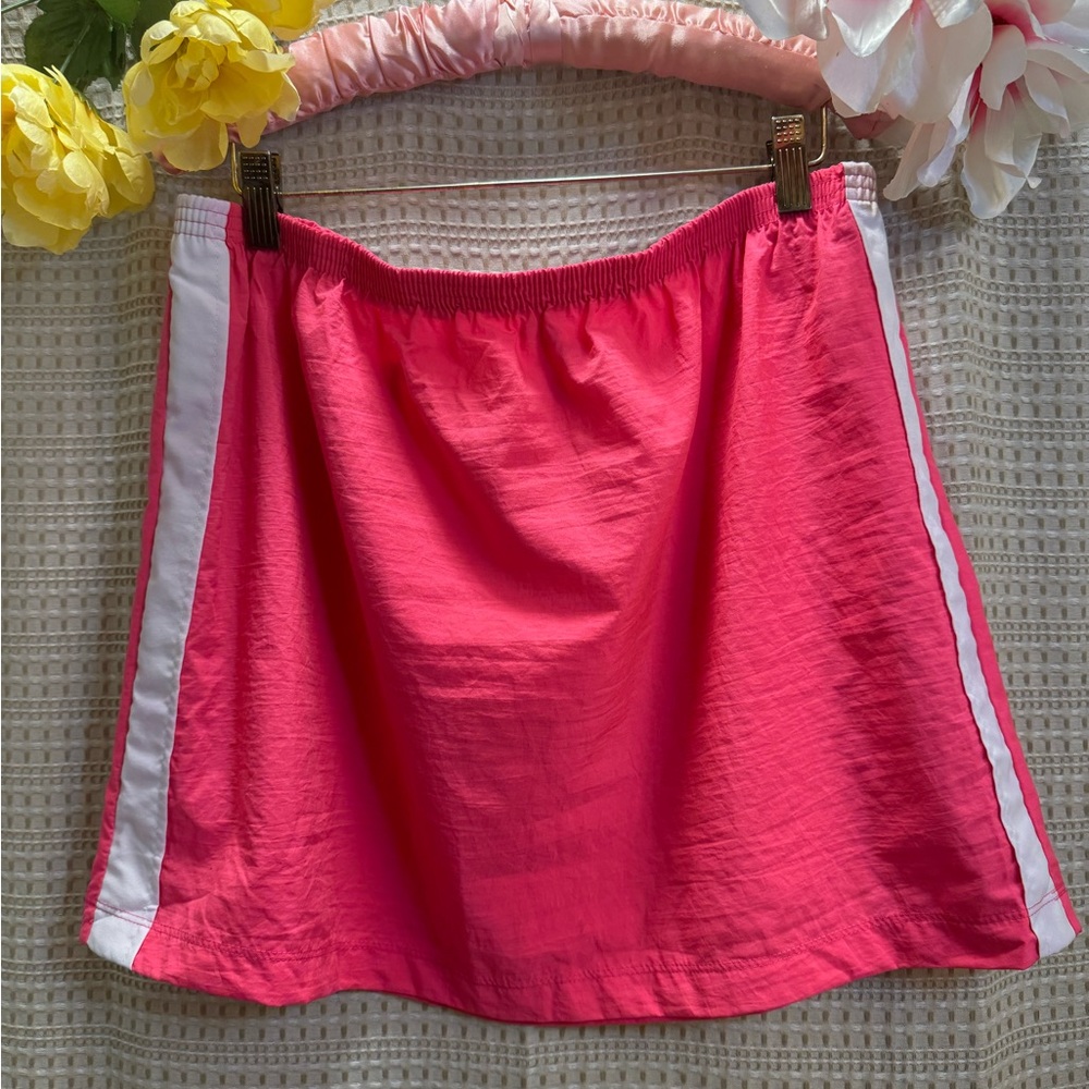 Catalina Hot Pink Mini Skirt with White Side Stripes